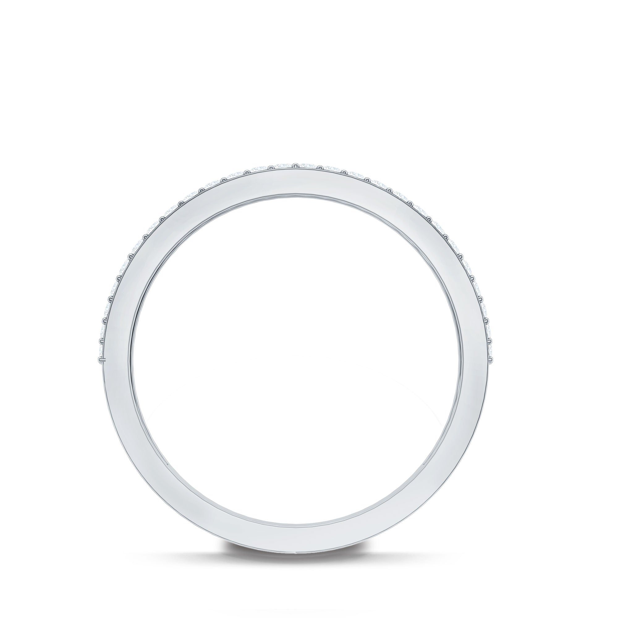 Thick Moissanite Half Eternity Wedding Band