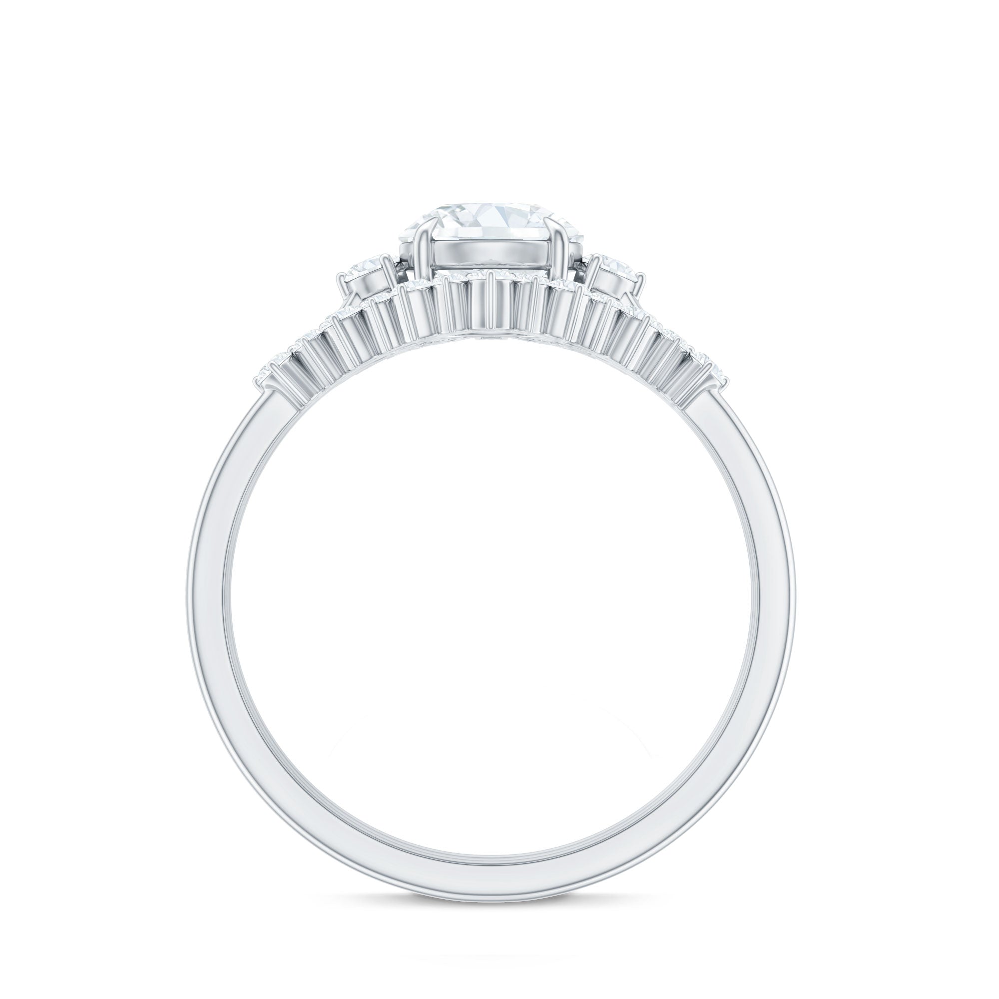 Vintage Inspired Moissanite 3 Piece Wedding Ring Sets