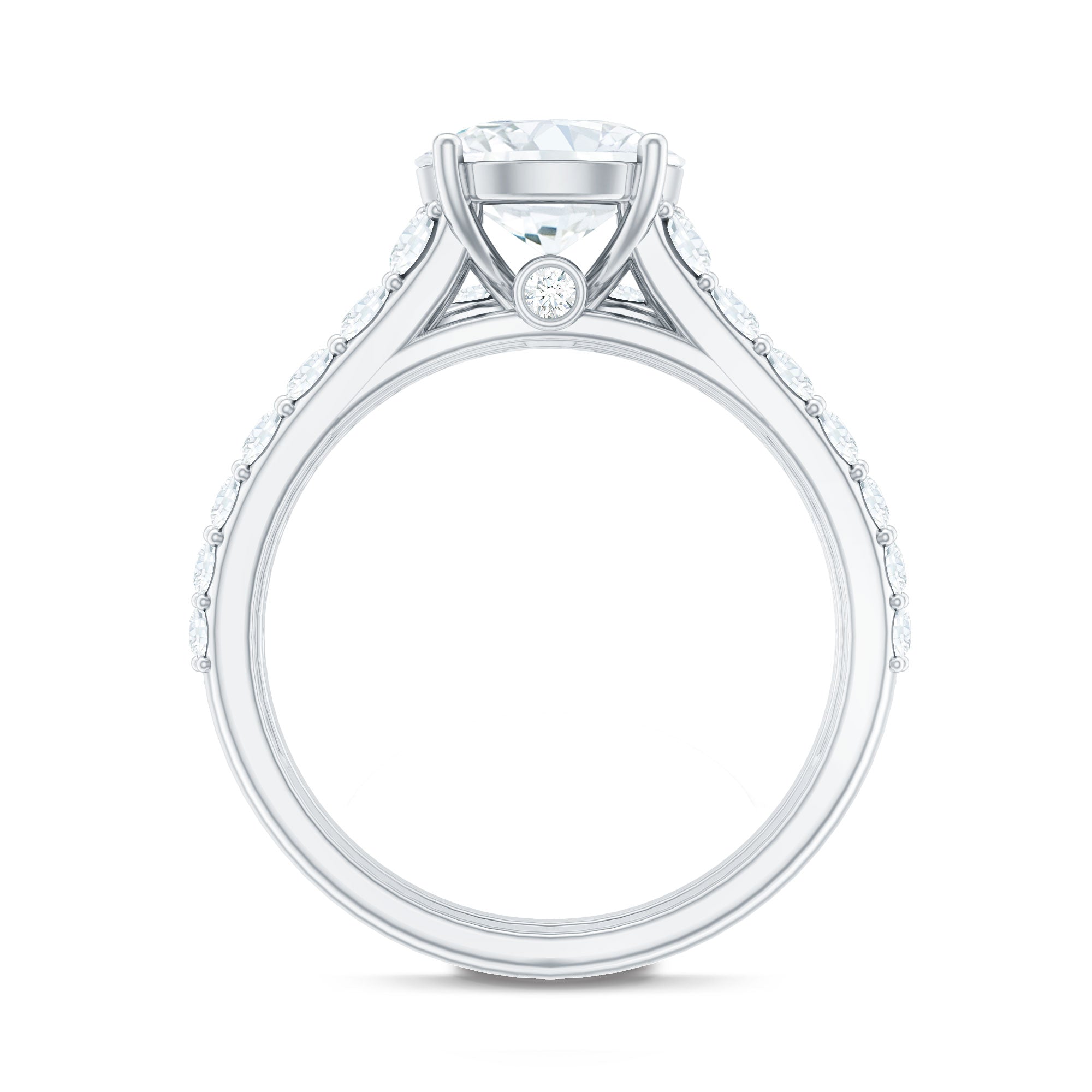 8 MM Zircon Wedding Ring Set in Prong Setting