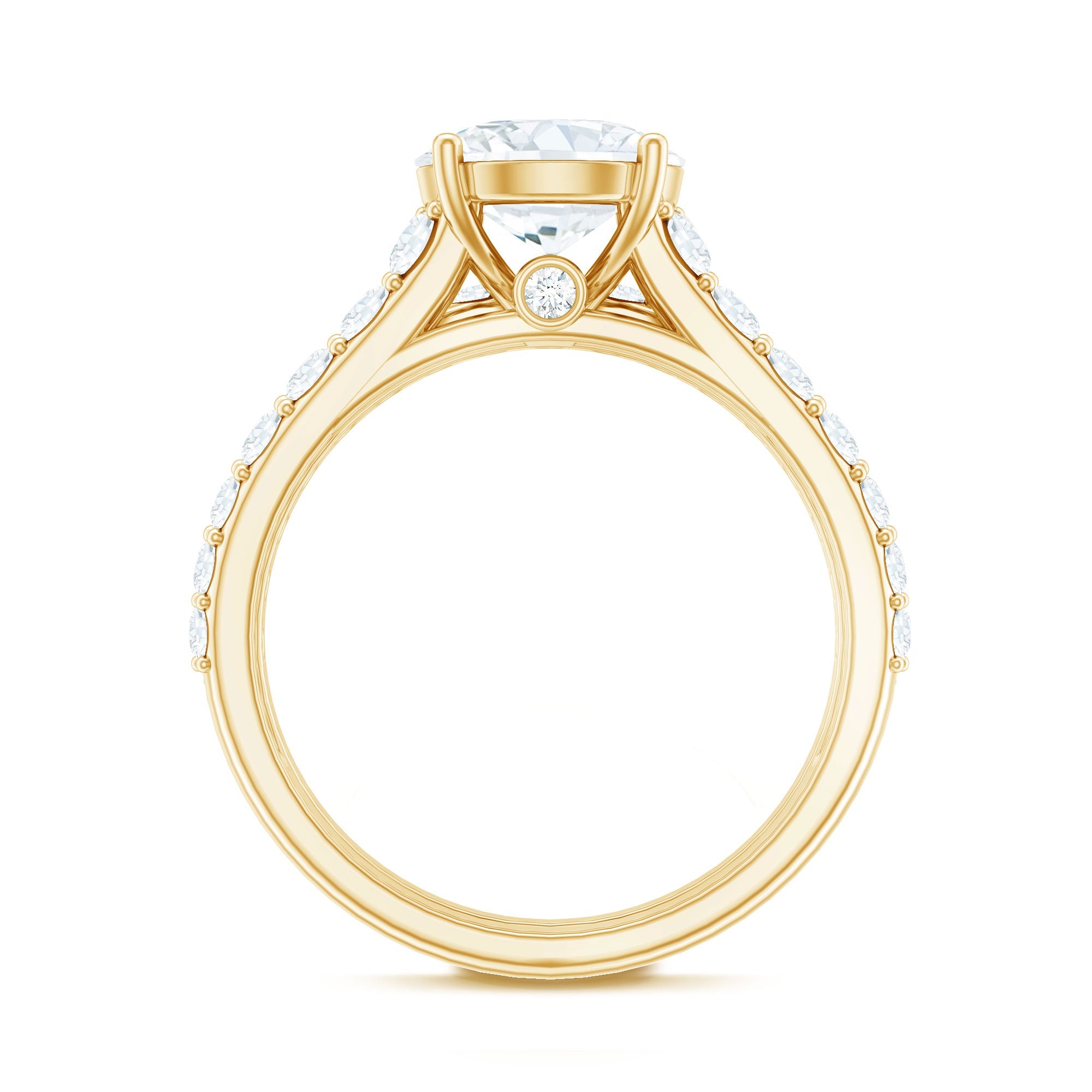 8 MM Zircon Wedding Ring Set in Prong Setting
