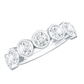 2.2 Carat Round Moissanite Half Eternity Ring in Bezel Setting
