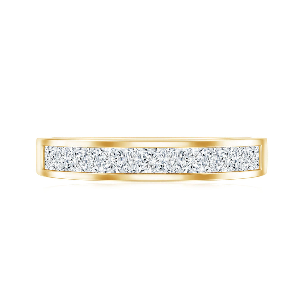 Channel Set Diamond Half Eternity Band Ring