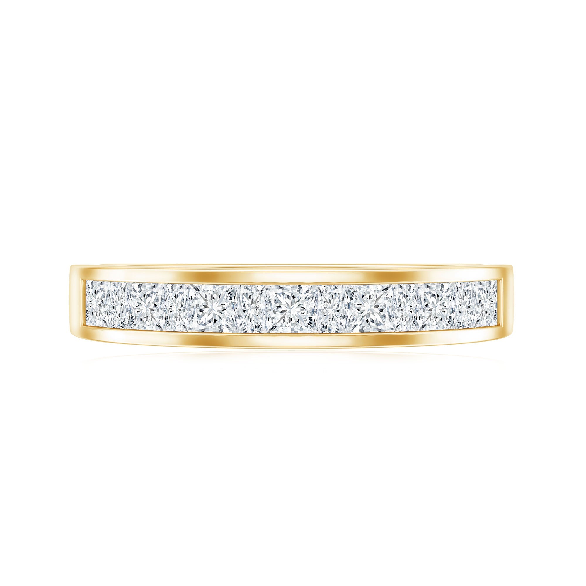 Channel Set Diamond Half Eternity Band Ring