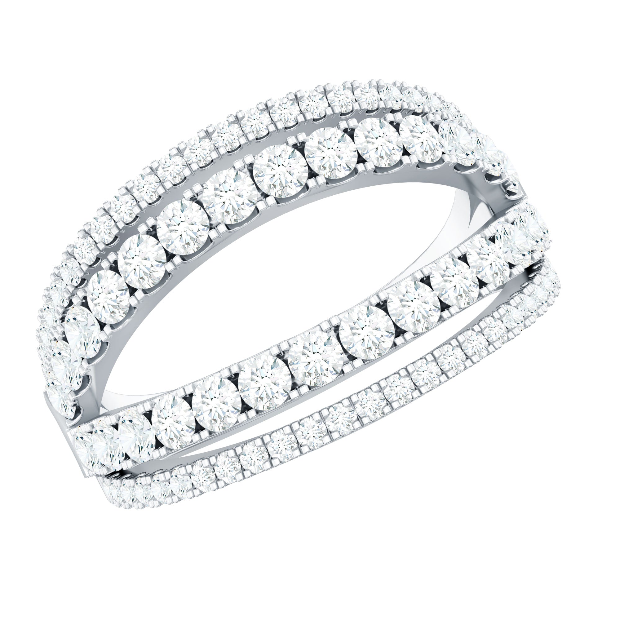 Certified Cubic Zirconia Designer Band Ring for Women
