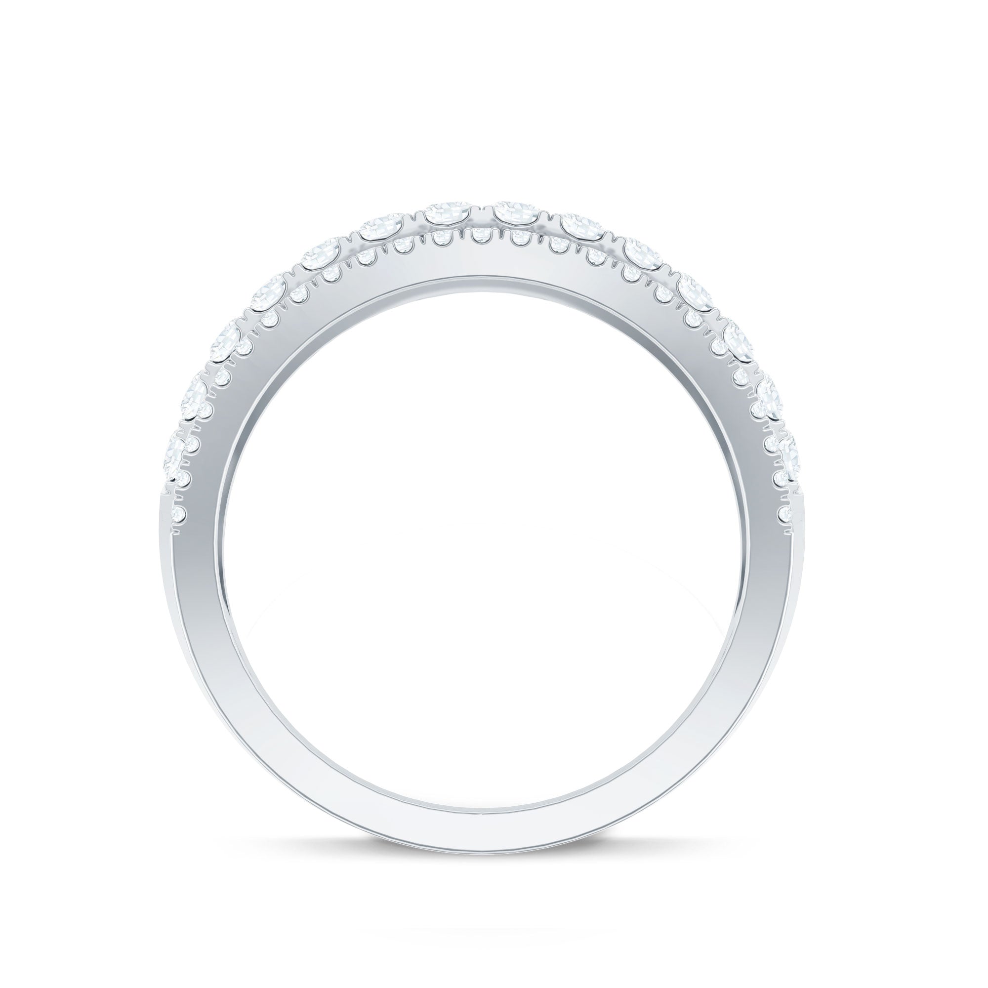 Certified Cubic Zirconia Designer Band Ring for Women