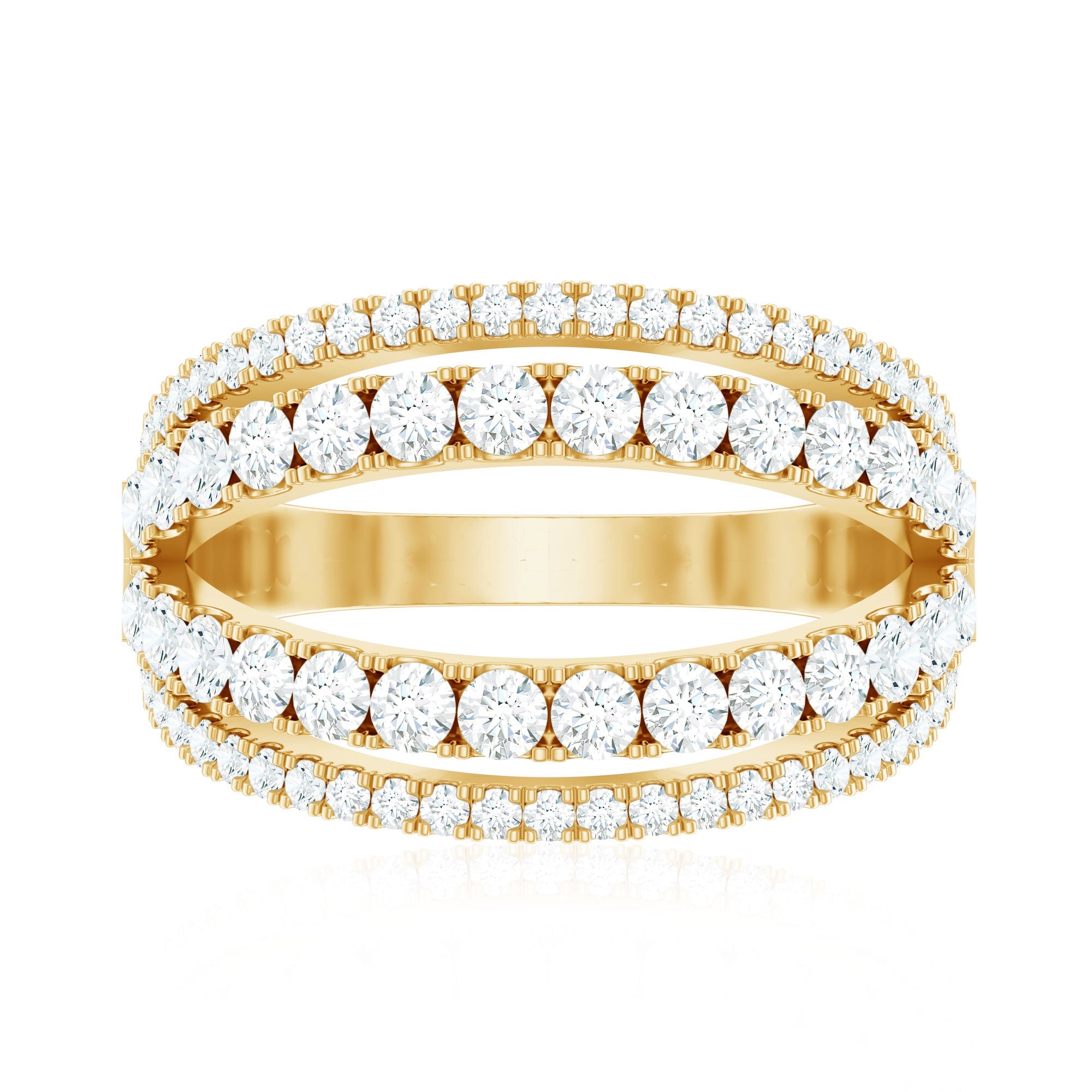 Certified Cubic Zirconia Designer Band Ring for Women