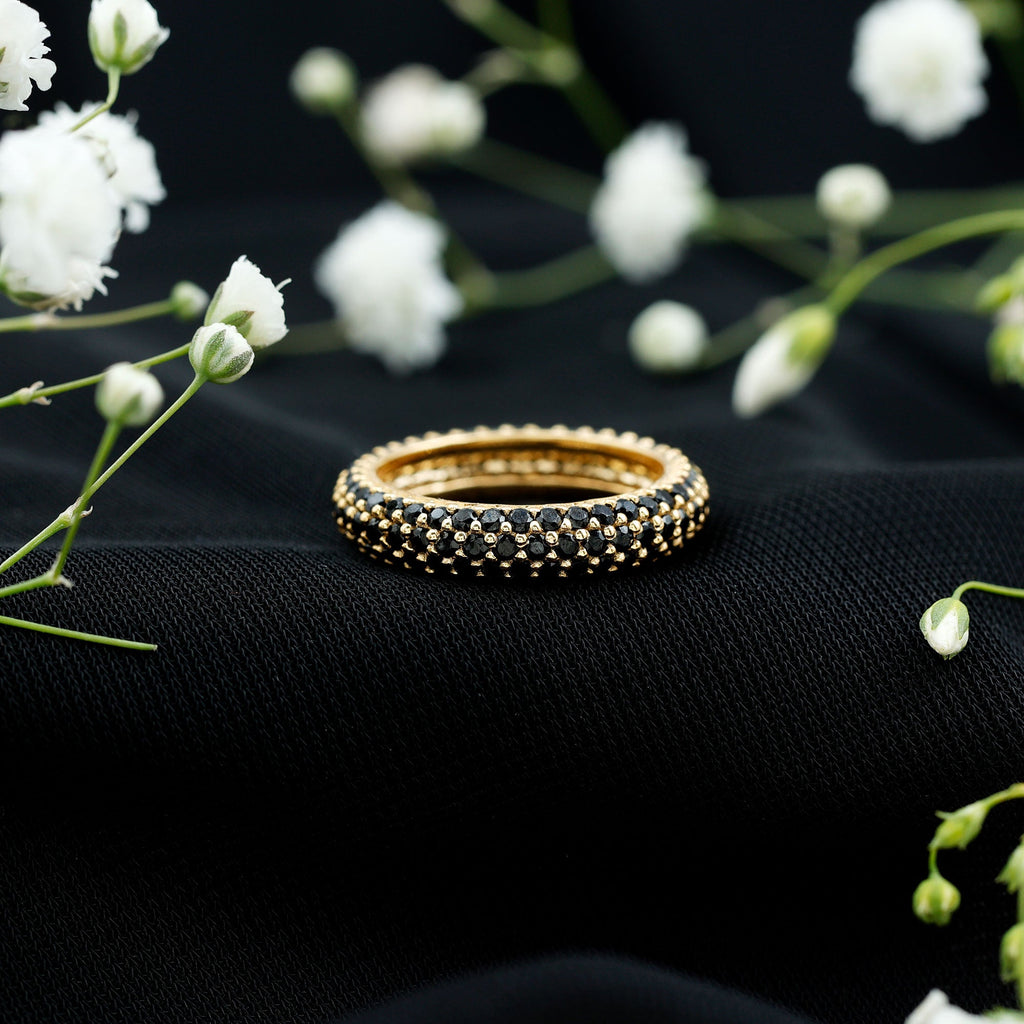 Certified Lab Grown Black Diamond Eternity Band Ring for Women