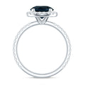 8MM London Blue Topaz Classic Engagement Ring with Diamond