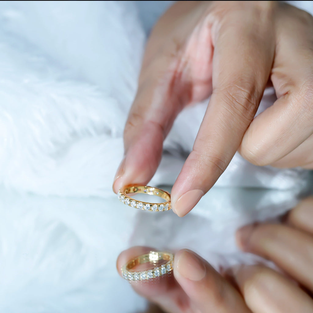 Brilliant Cut Round Moissanite Eternity Anniversary Band