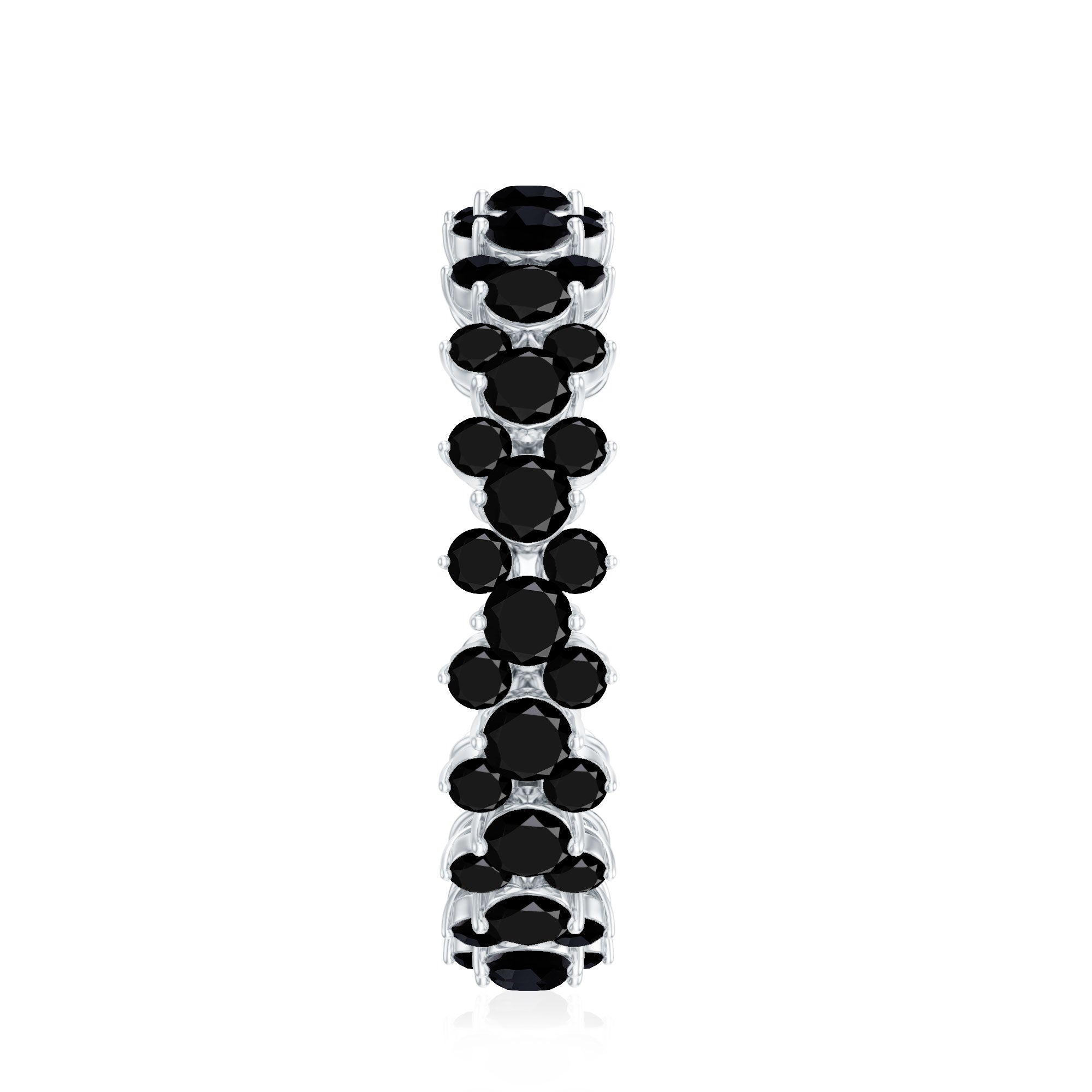 Certified Black Spinel Eternity Band Ring for Women