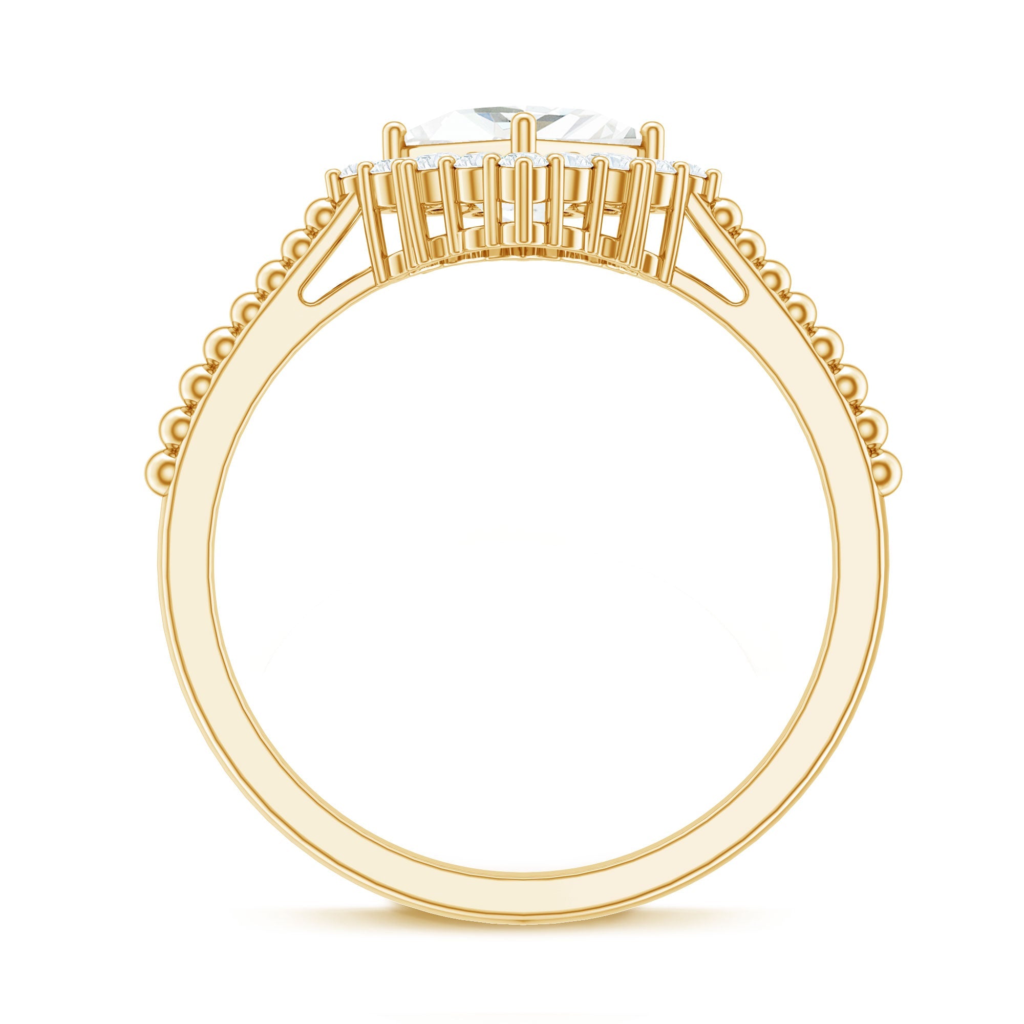5 mm Princess Cut Moissanite Vintage Inspired Ring