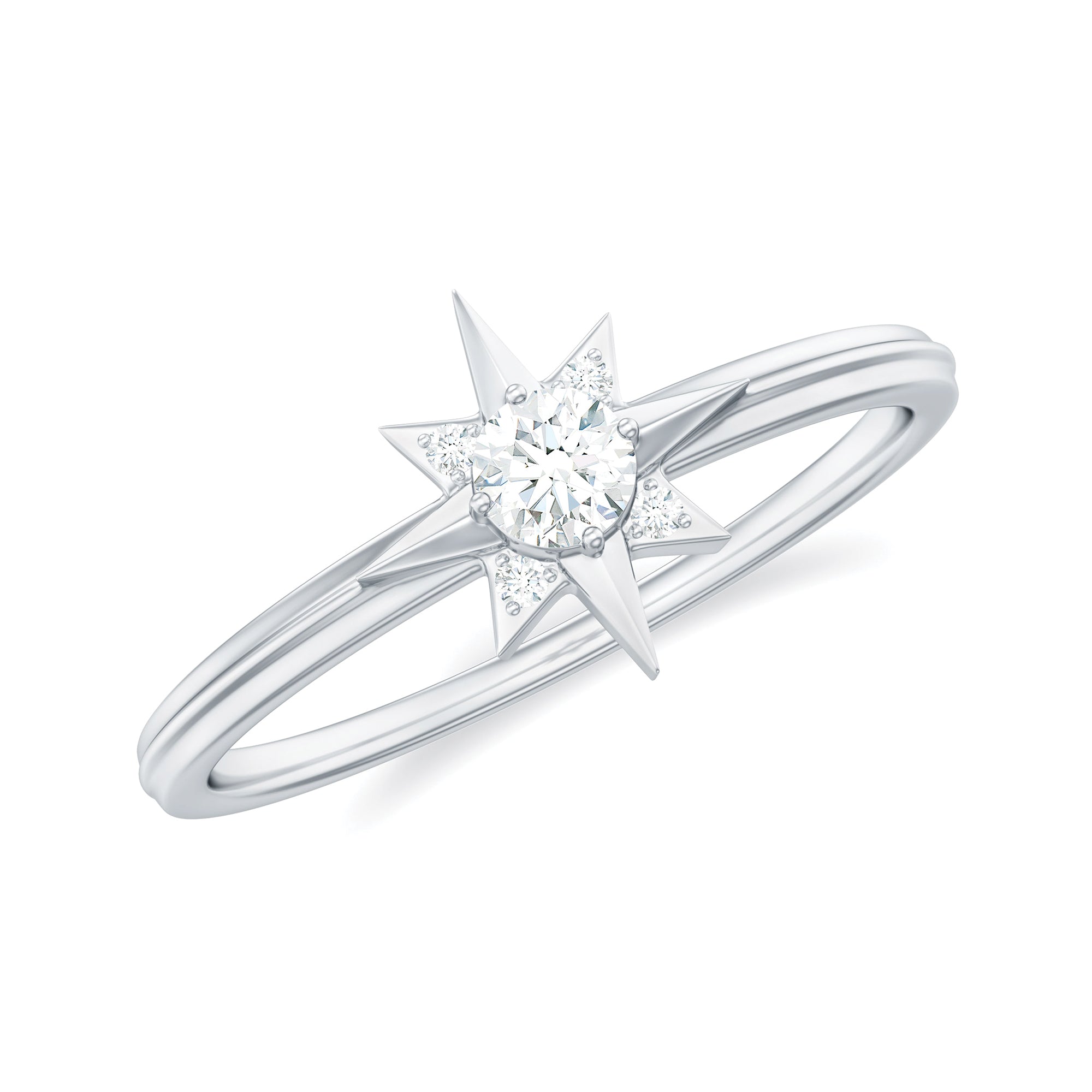 Natural Diamond Starburst Ring for Promise