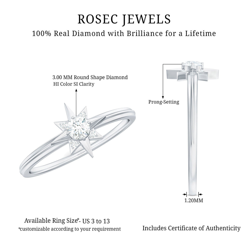 Natural Diamond Starburst Ring for Promise