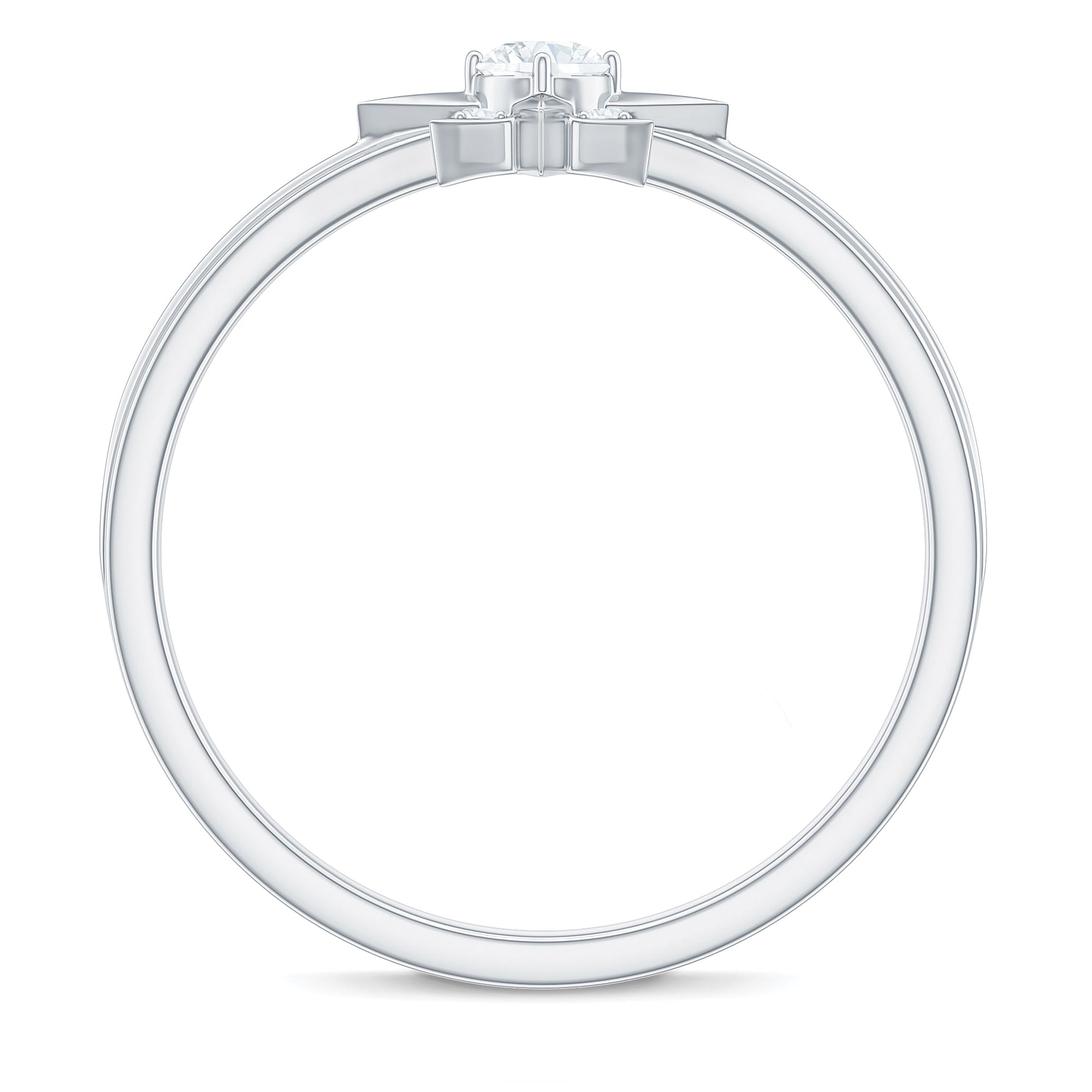 Natural Diamond Starburst Ring for Promise