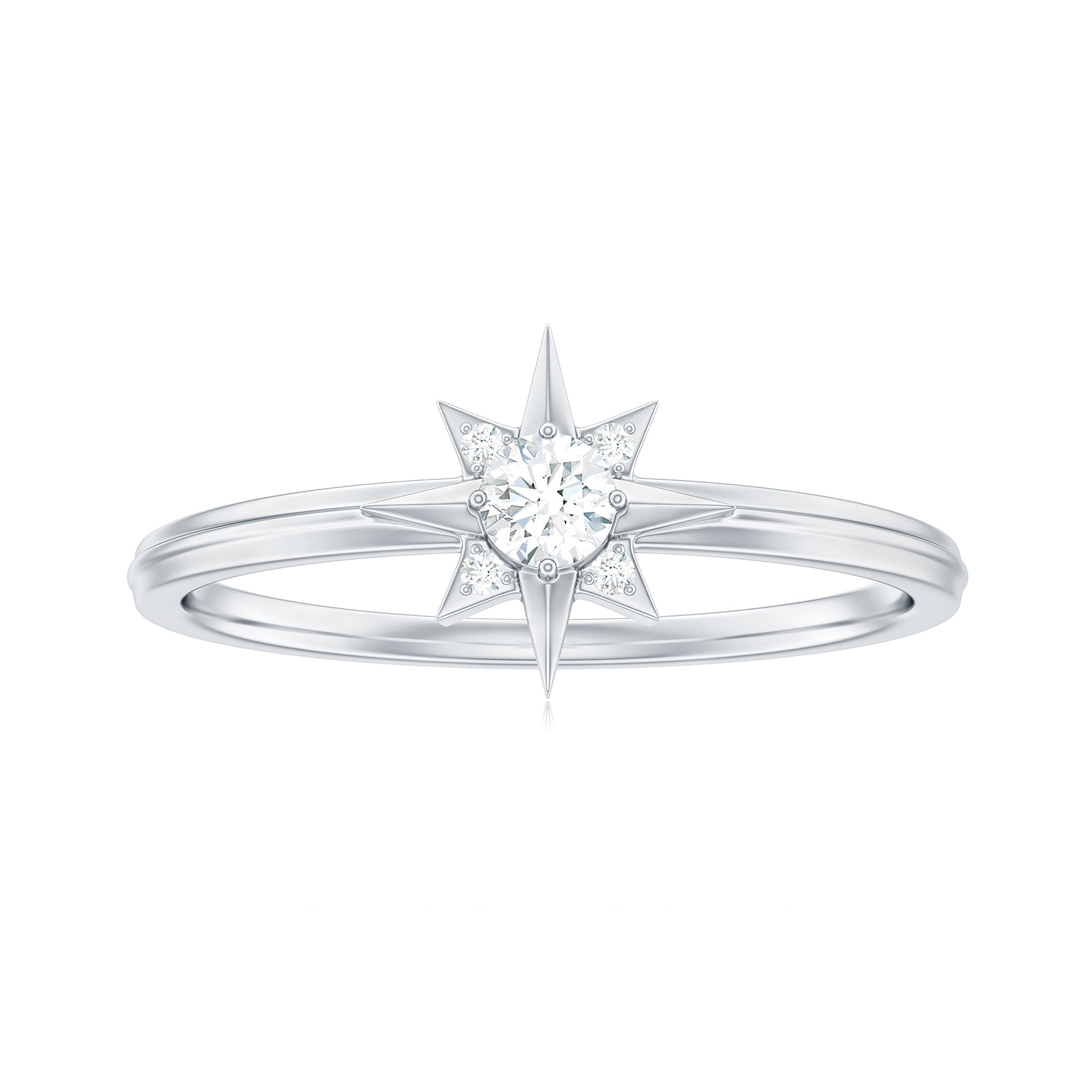Natural Diamond Starburst Ring for Promise