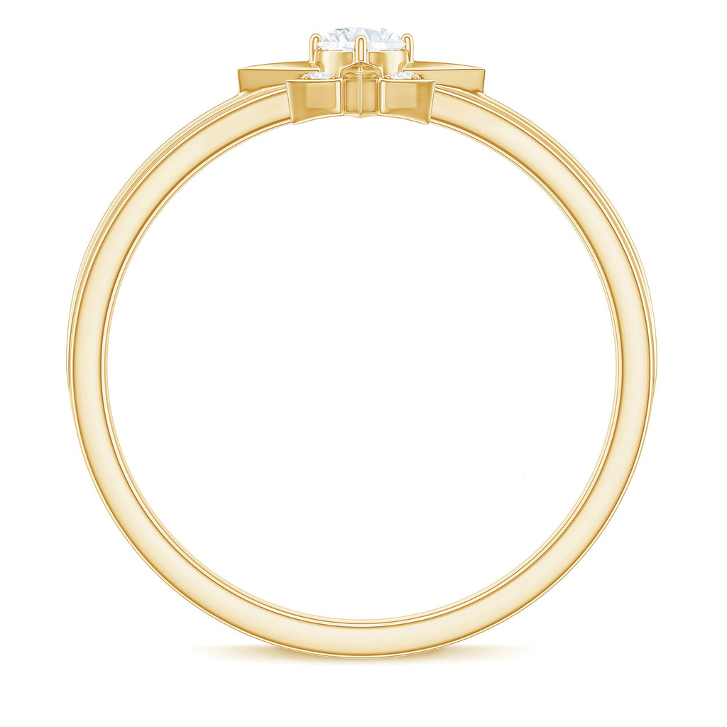 Natural Diamond Starburst Ring for Promise