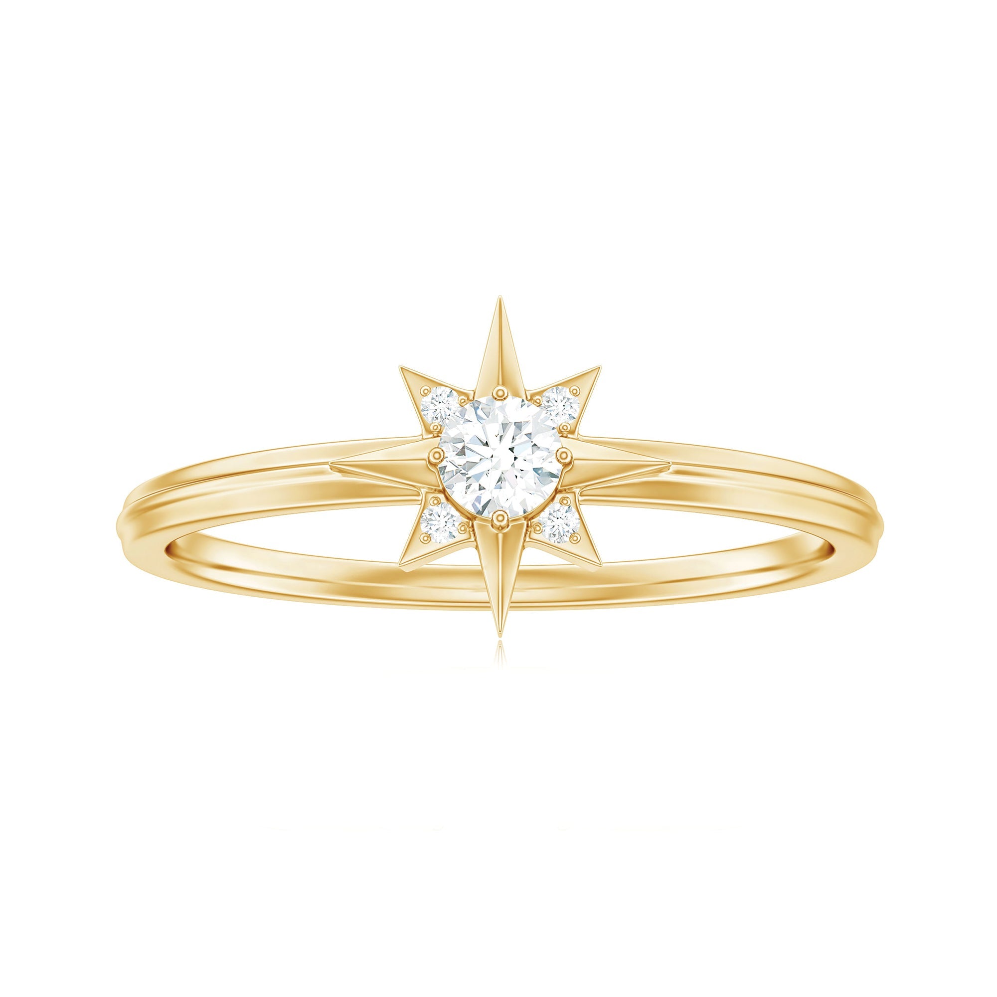 Natural Diamond Starburst Ring for Promise
