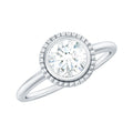 6mm Round Moissanite Solitaire Engagement Ring in Bezel Setting