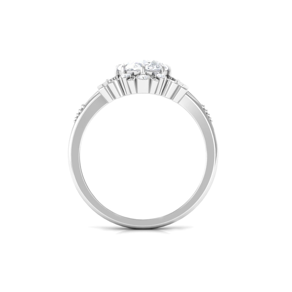 7X9mm Oval Cut Certified Moissanite Vintage Statement Ring