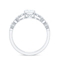 6mm Cushion Cut Moissanite Solitaire Double Band Engagement Ring