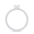 Certified 6X8mm Emerald Cut Moissanite Solitaire Engagement Ring