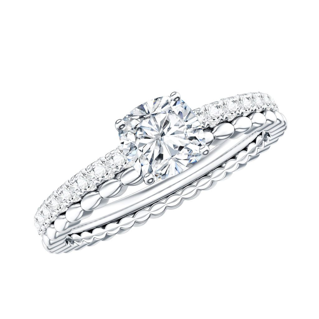 6mm Certified Cushion Cut Moissanite Solitaire Engagement Ring
