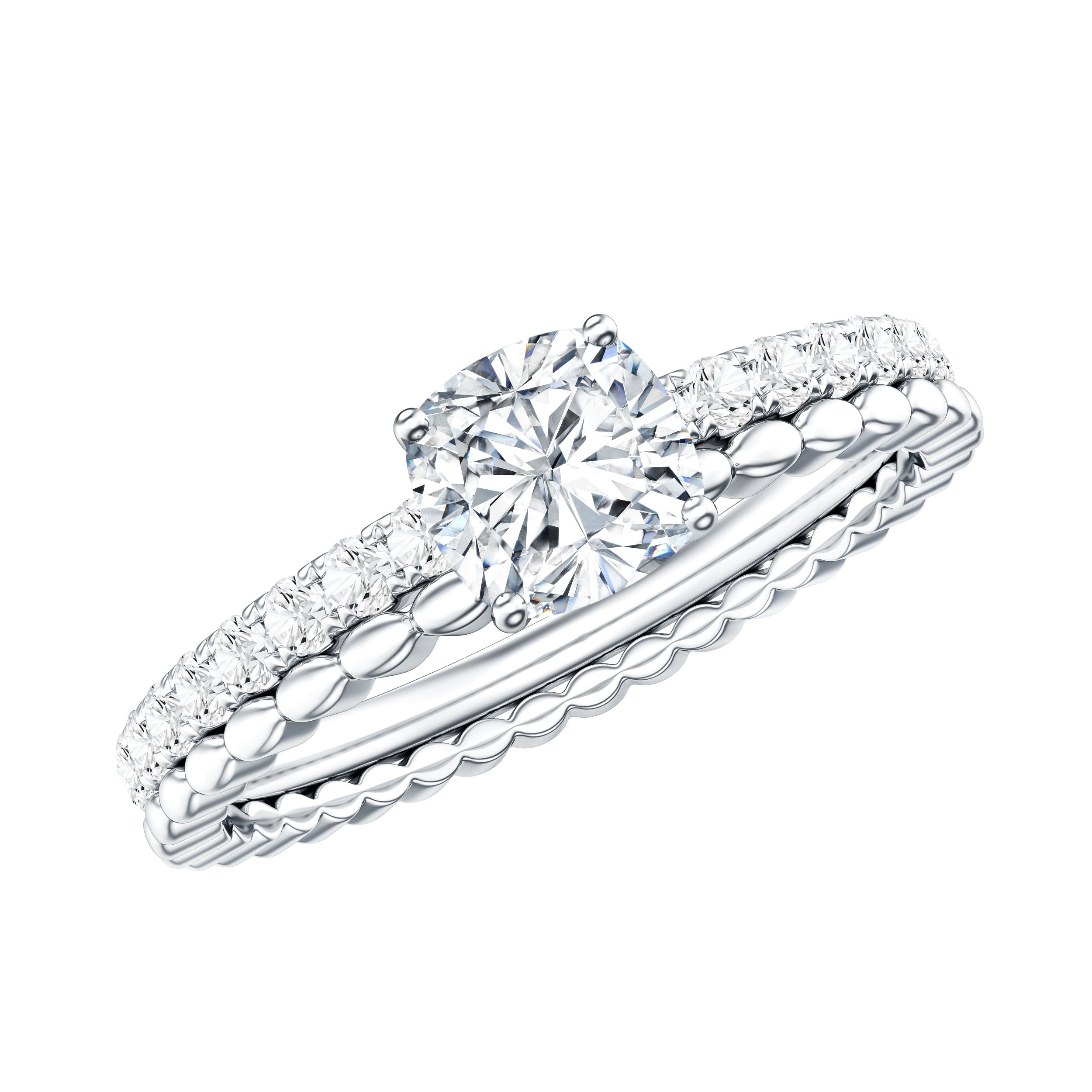 6mm Certified Cushion Cut Moissanite Solitaire Engagement Ring