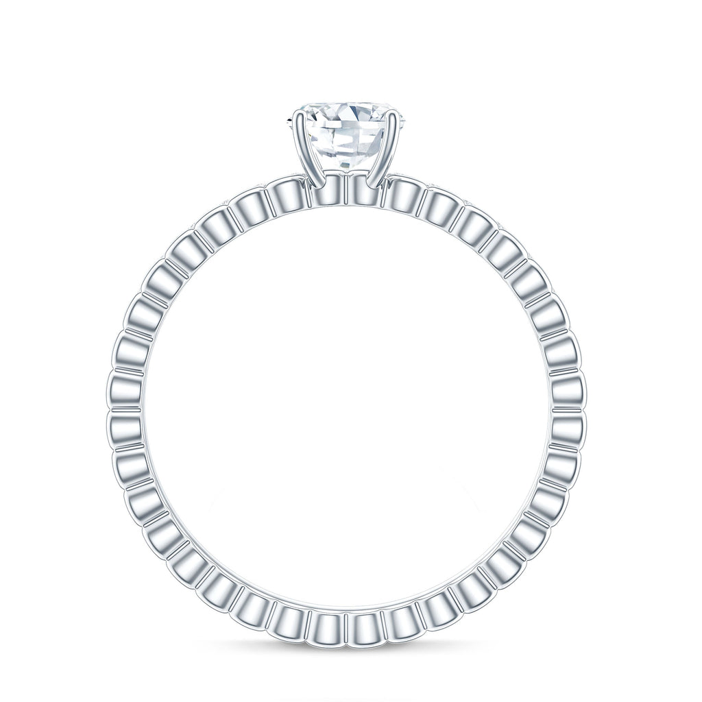 6mm Certified Cushion Cut Moissanite Solitaire Engagement Ring