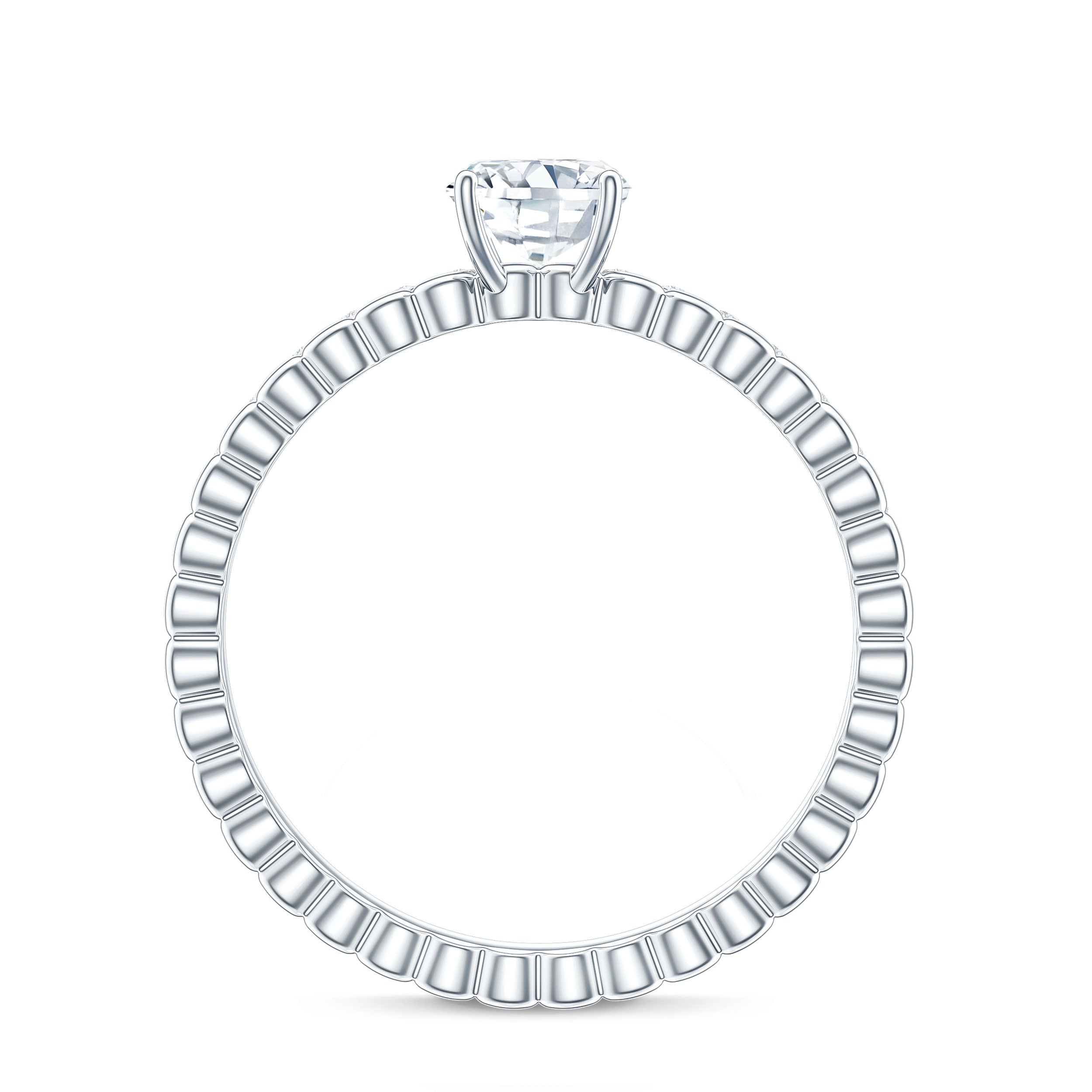6mm Certified Cushion Cut Moissanite Solitaire Engagement Ring
