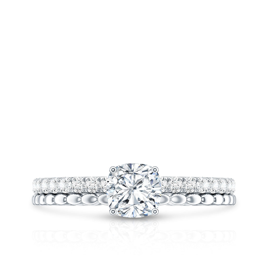 6mm Certified Cushion Cut Moissanite Solitaire Engagement Ring