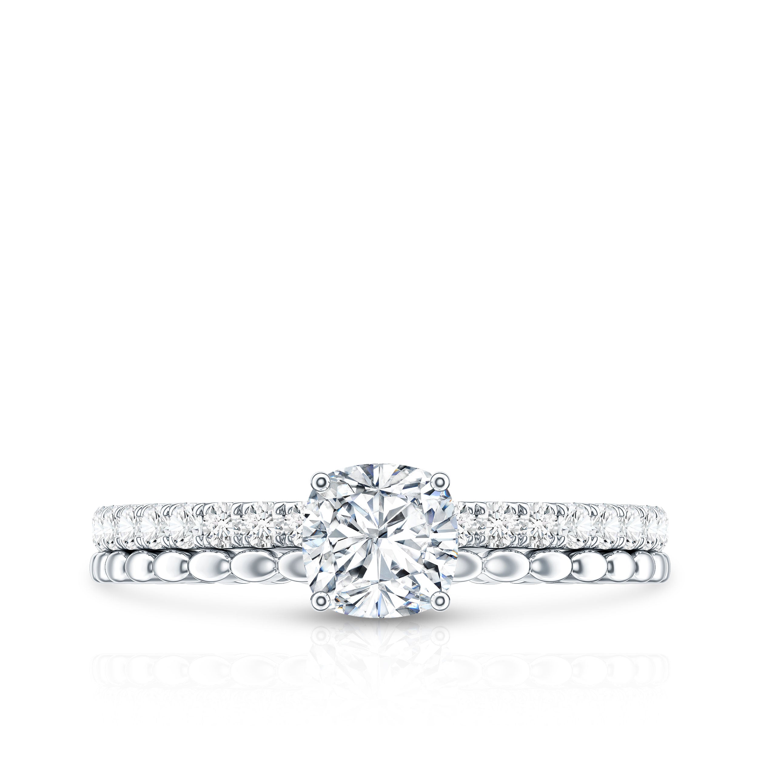 6mm Certified Cushion Cut Moissanite Solitaire Engagement Ring