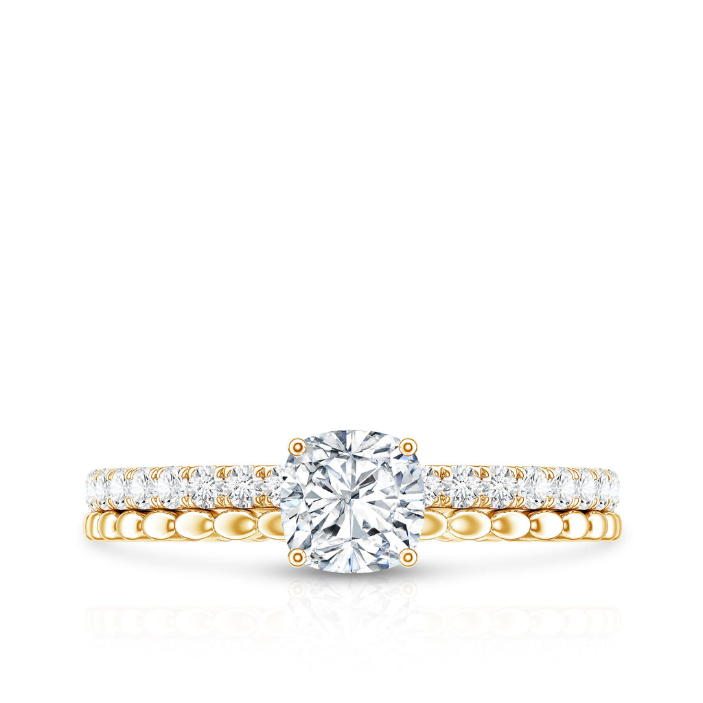 6mm Certified Cushion Cut Moissanite Solitaire Engagement Ring