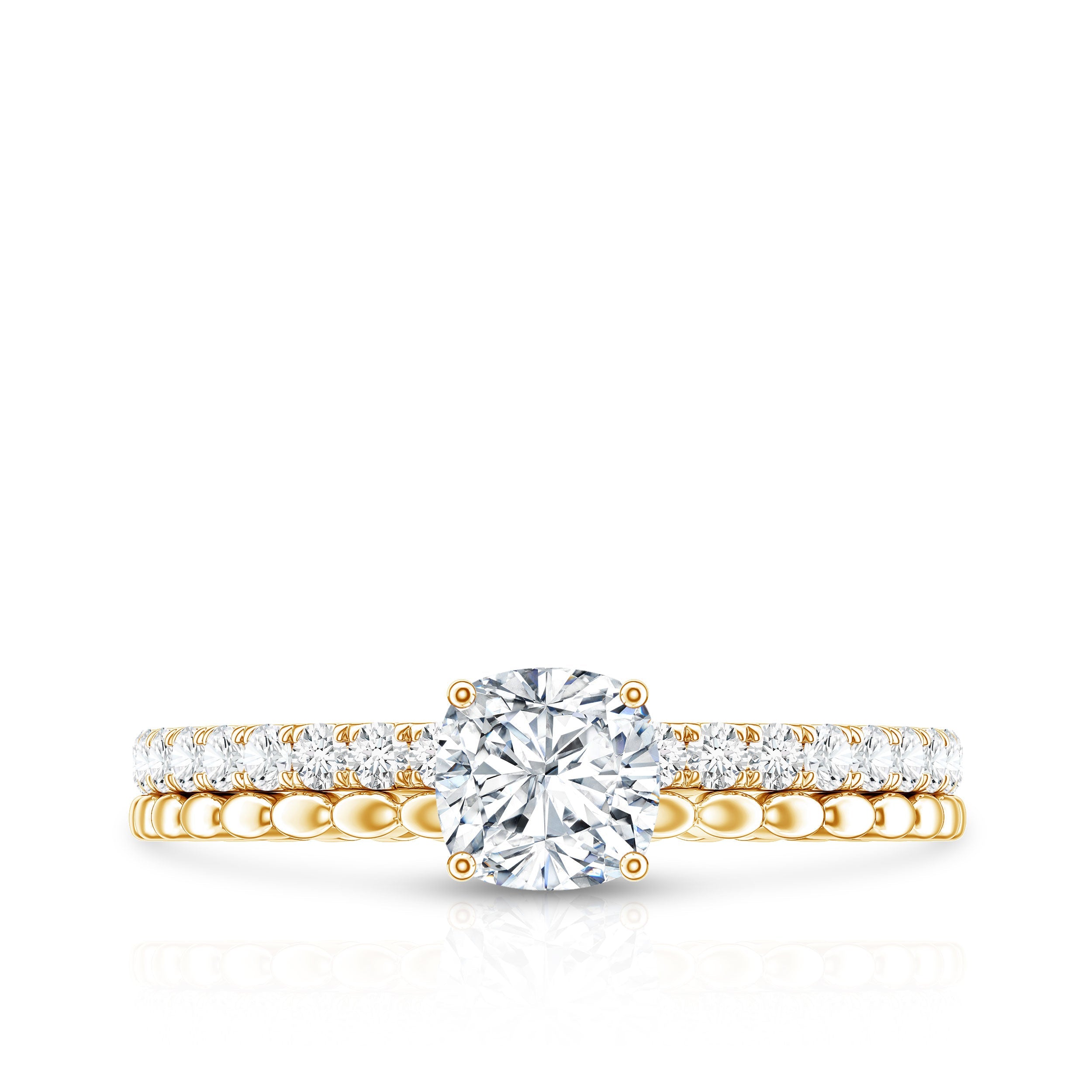 6mm Certified Cushion Cut Moissanite Solitaire Engagement Ring