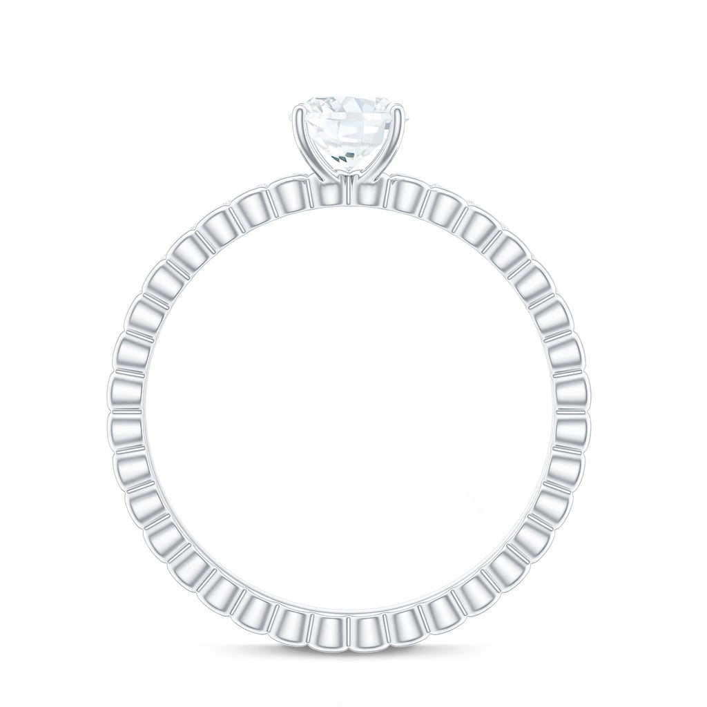 5x7mm Solitaire Moissanite Oblong Engagement Ring