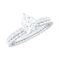 5X7mm Pear Cut Moissanite Solitaire Engagement Ring