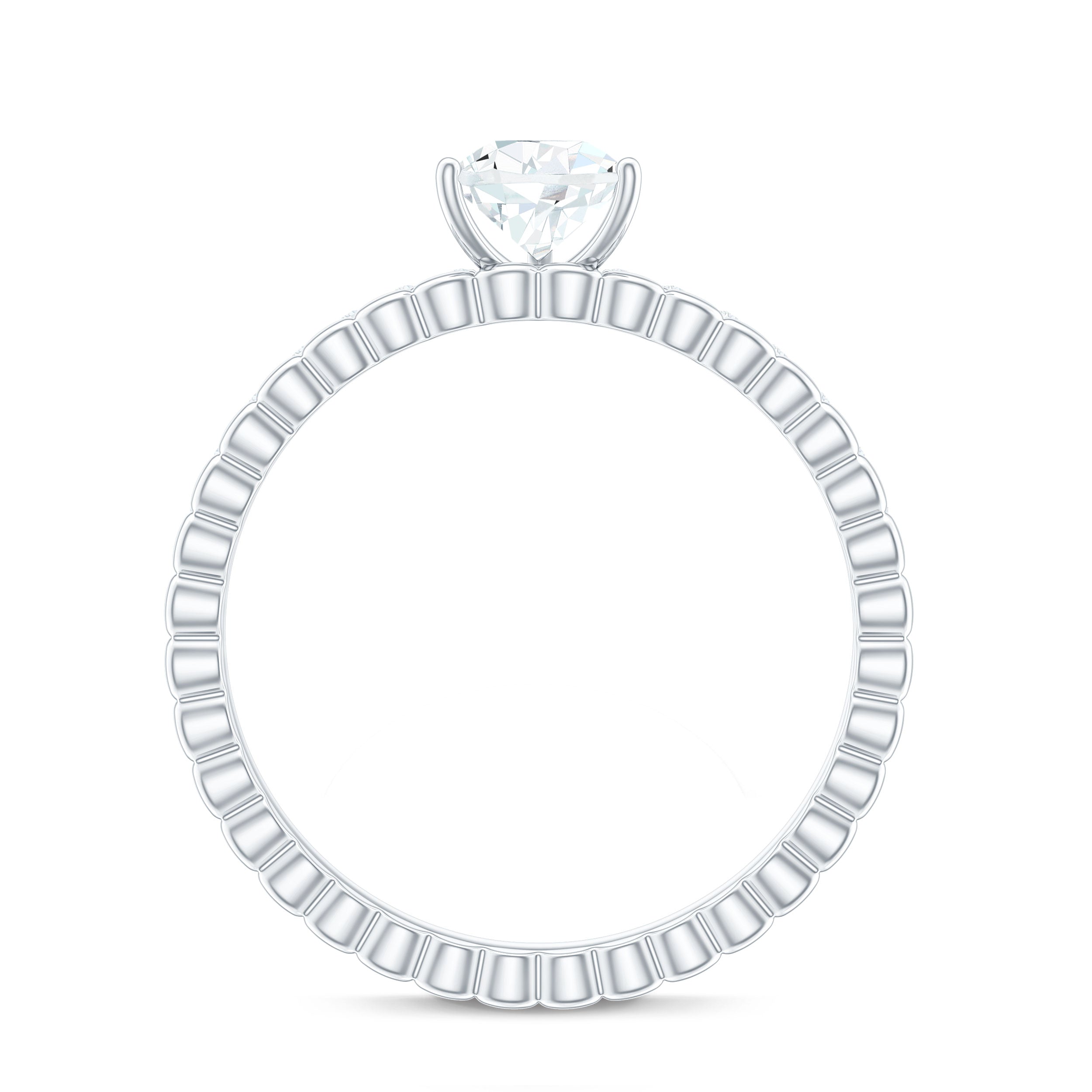 5X7mm Pear Cut Moissanite Solitaire Engagement Ring