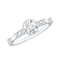 5mm Round Certified Moissanite Solitaire Engagement Ring in Bezel Setting