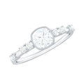 6mm Cushion Cut Moissanite Solitaire Engagement Ring in Bezel Setting