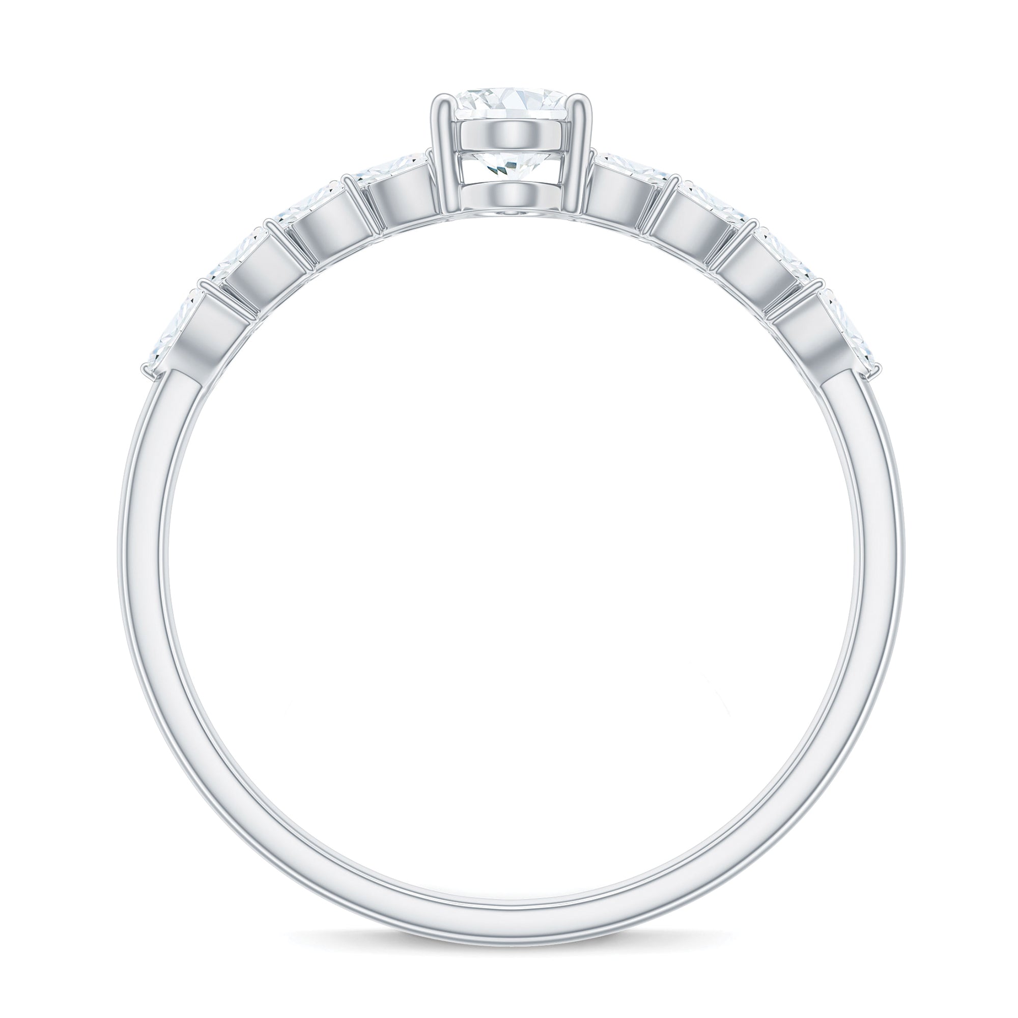 4x6mm Oval Cut Certified Moissanite Engagement Split Shank Ring