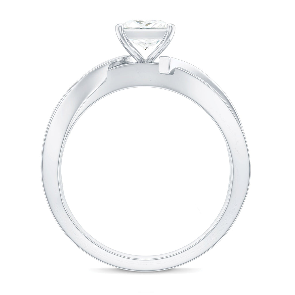 5mm Princess Cut Moissanite Solitaire Infinity Engagement Ring