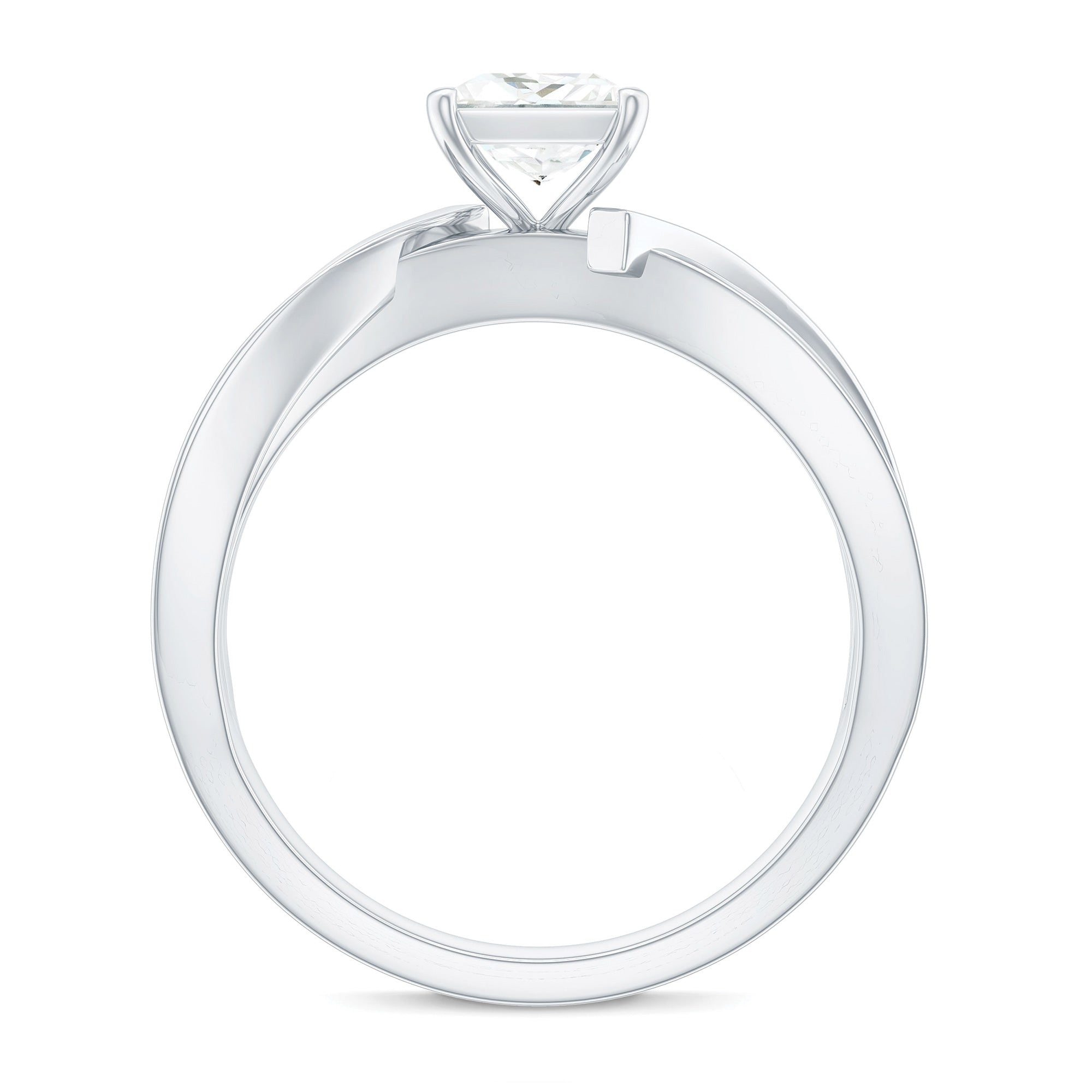 5mm Princess Cut Moissanite Solitaire Infinity Engagement Ring