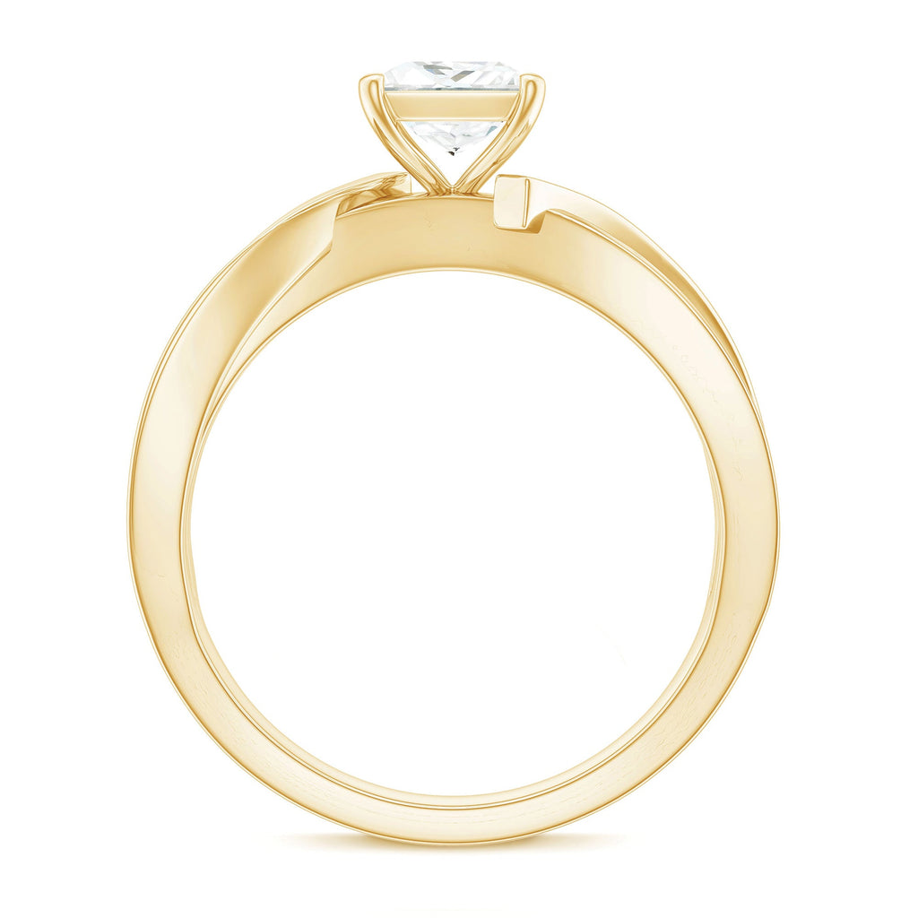 5mm Princess Cut Moissanite Solitaire Infinity Engagement Ring