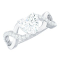 Heart Shape Certified Moissanite Infinity Style Engagement Ring