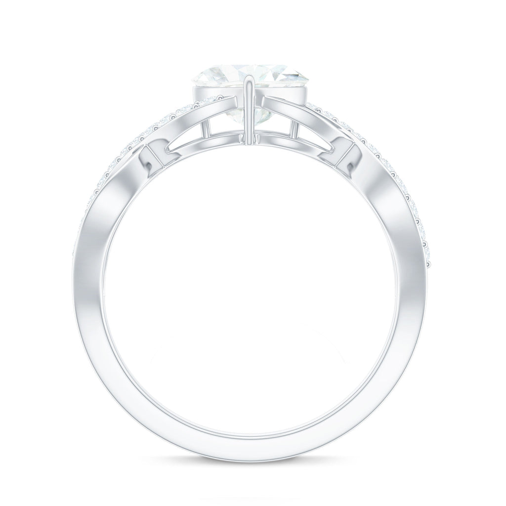 Heart Shape Certified Moissanite Infinity Style Engagement Ring