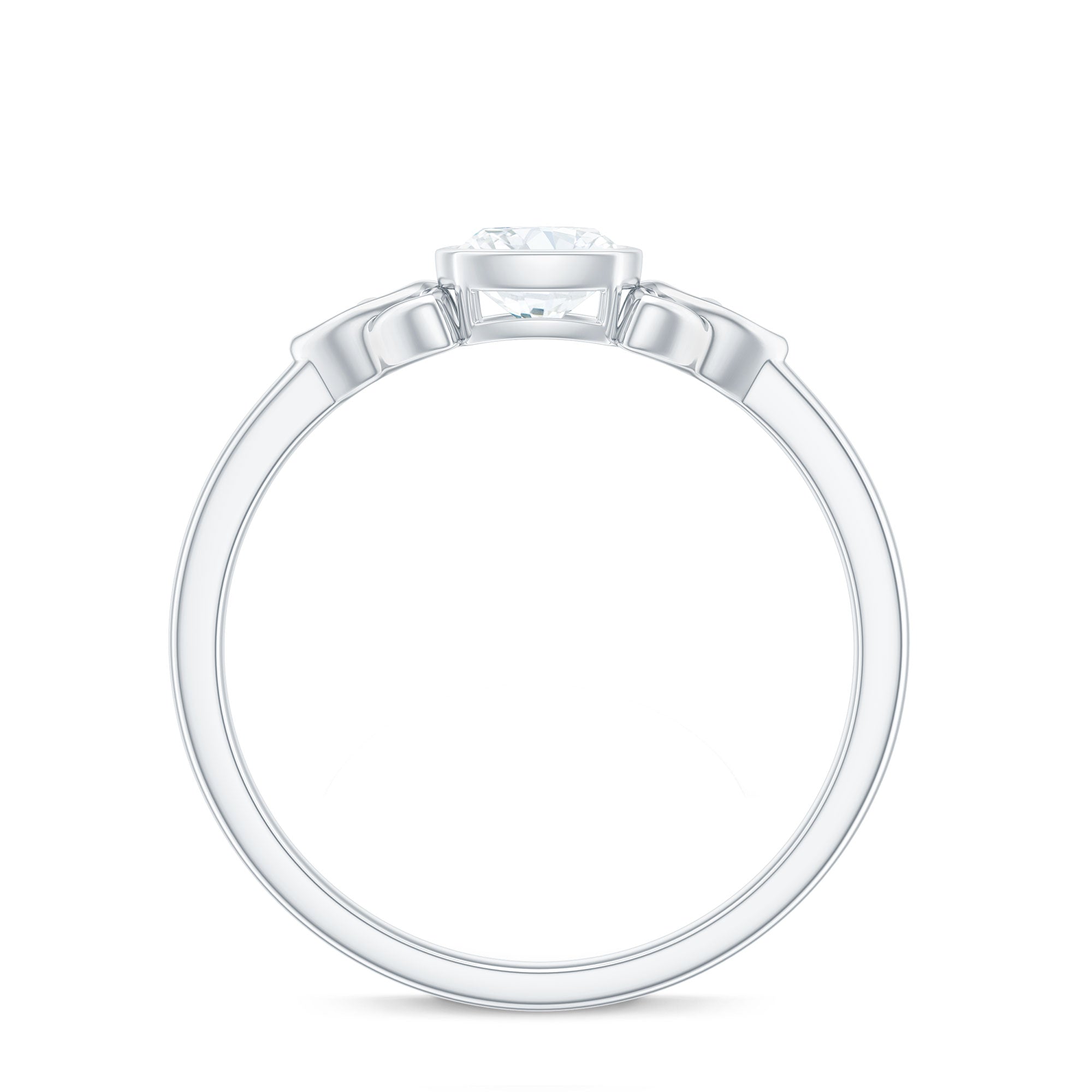 Brilliant Cut Moissanite Celtic Knot Engagement Ring in Bezel Setting
