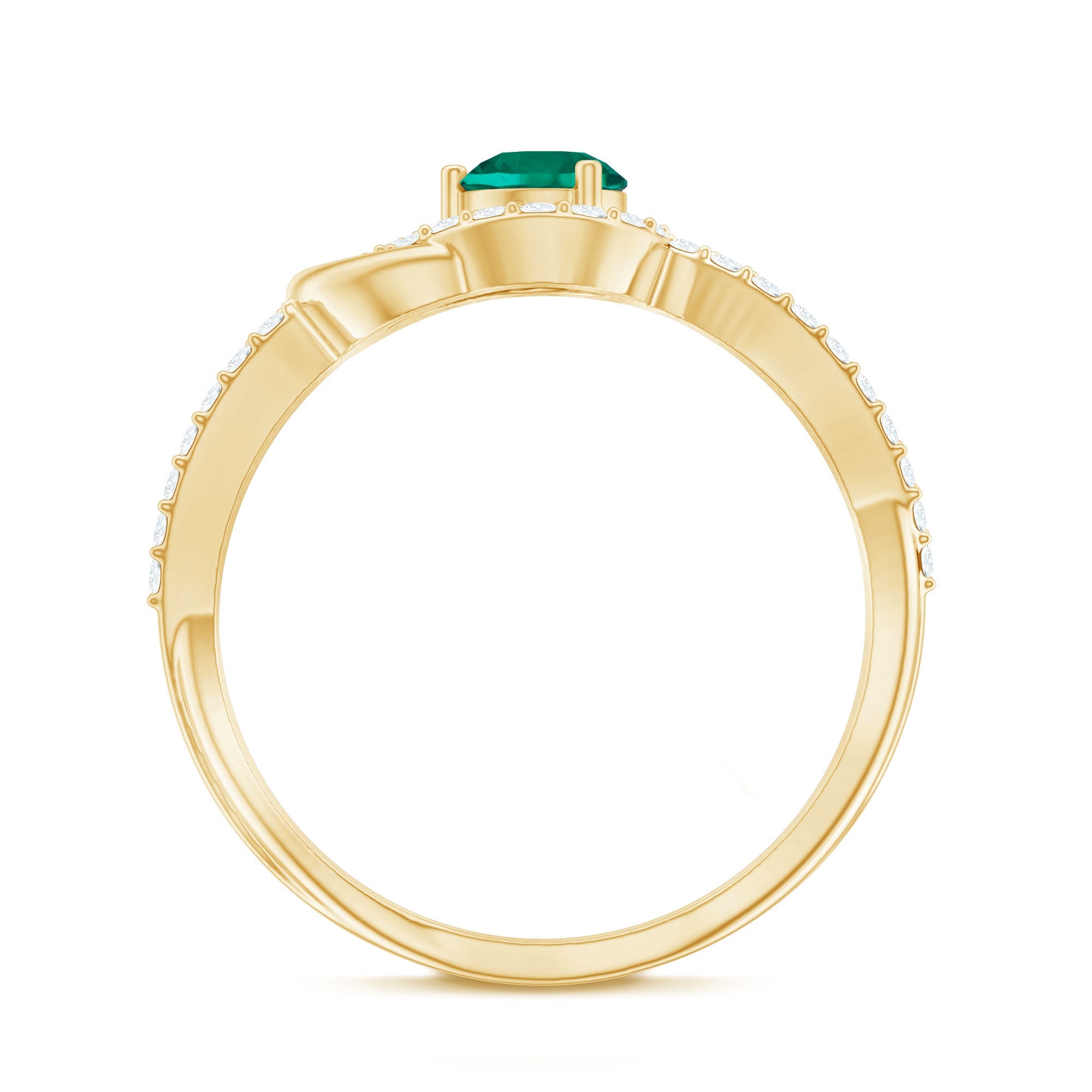Lab Created Emerald Infinity Promise Ring With Diamond