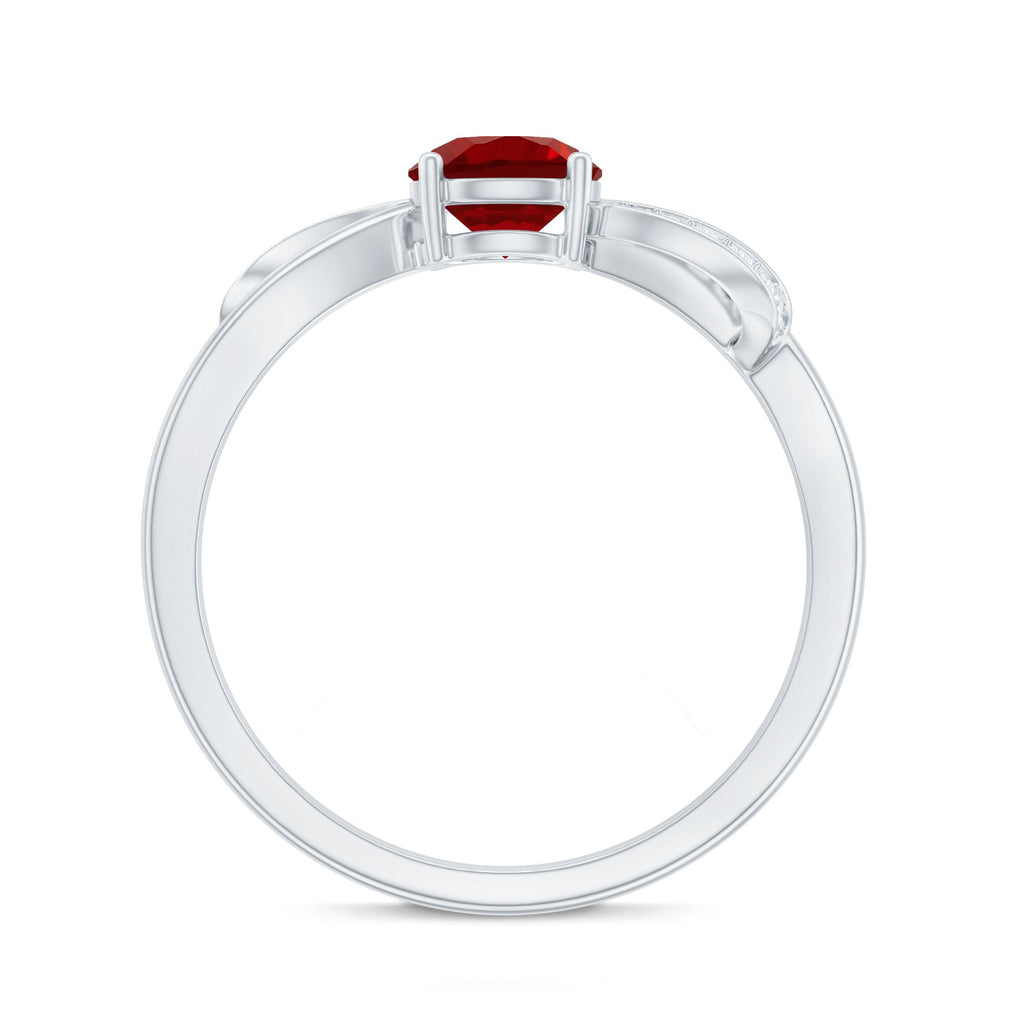 Certified Lab Grown Ruby Proposal Ring With Diamond