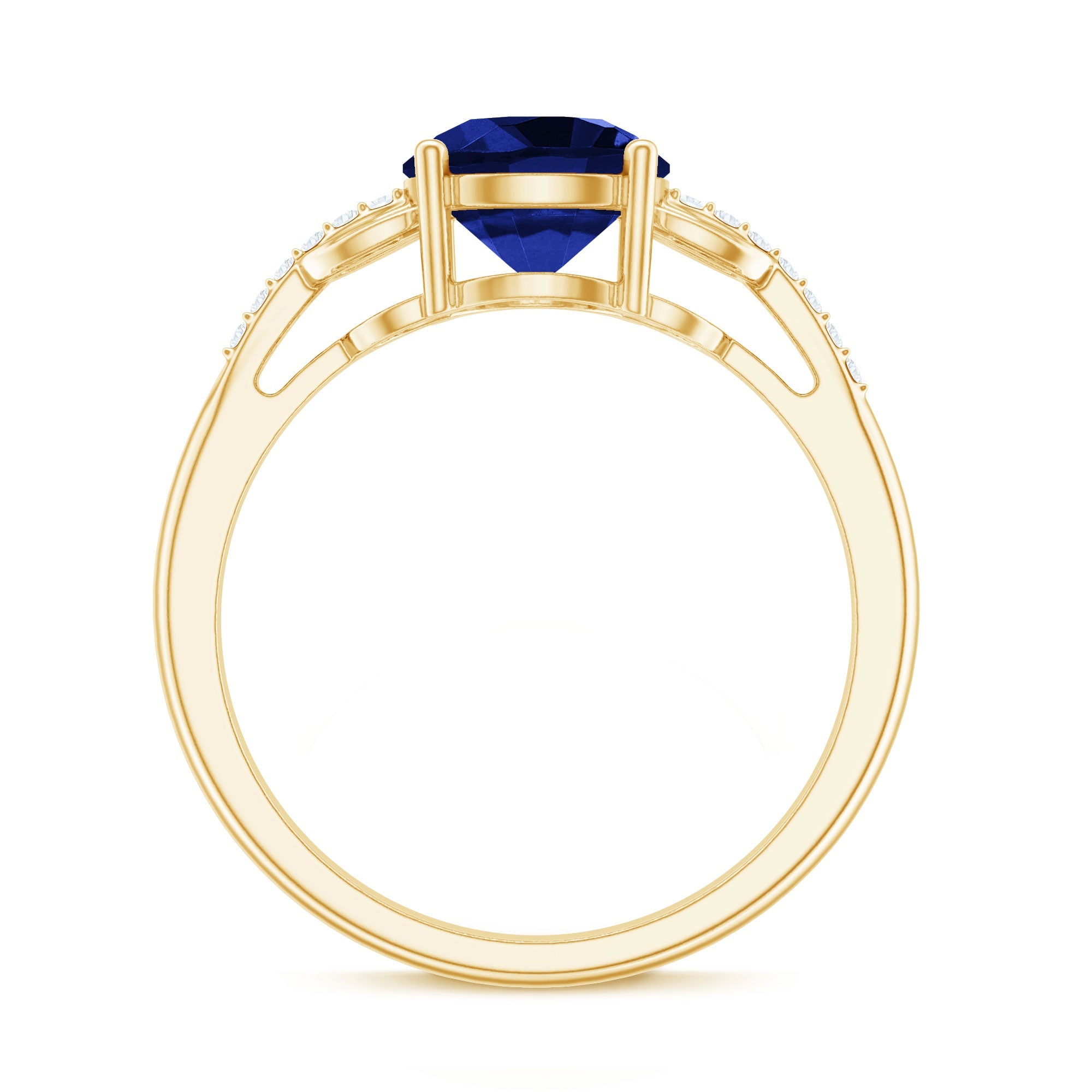 Certified 2.7 Carat Lab Grown Blue Sapphire Diamond Engagement Ring for Women