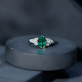 Designer Lab Grown Emerald Engagement Ring