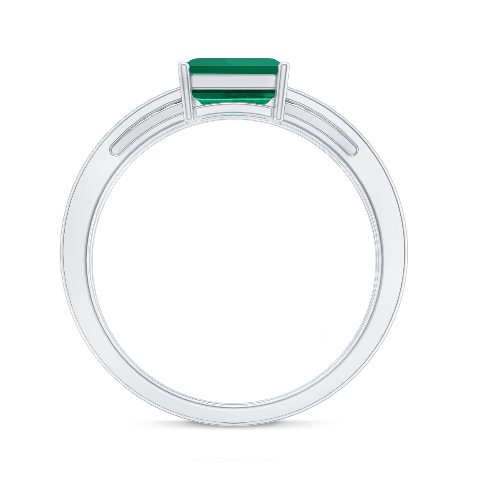 Certified Lab Grown Emerald East West Engagement Ring